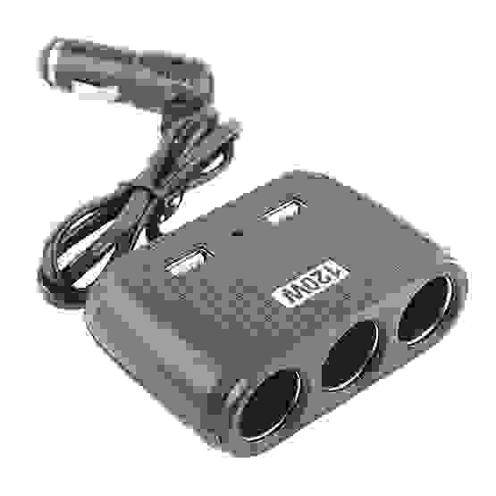 Разветвитель авто OLESSON 1512 (3 гнезда+2*USB)/120