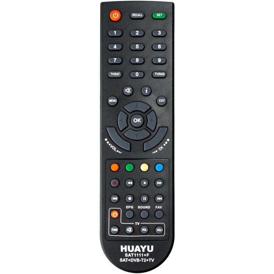 Пульт ТВ универсальный HUAYU SAT1111+F (DVB-T2/SAT/TV)/240