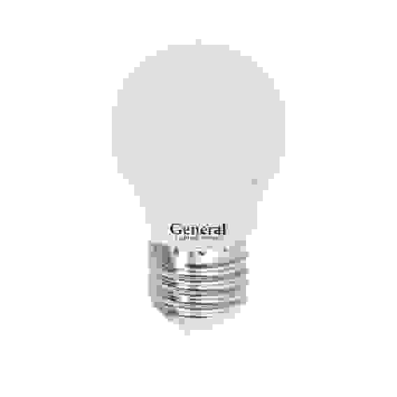 Лампа светодиодная GENERAL G45(C45F) 7Вт E27 2700K (теплый) шар